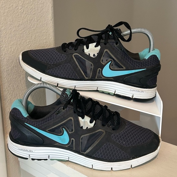 Nike Shoes - Nike WMNs Lunarglide 454315-040  Black & Turquois Running Shoes Sneaker 7.5